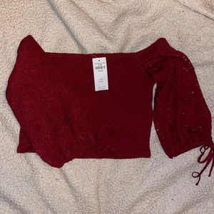 Hollister lace off the shoulder top